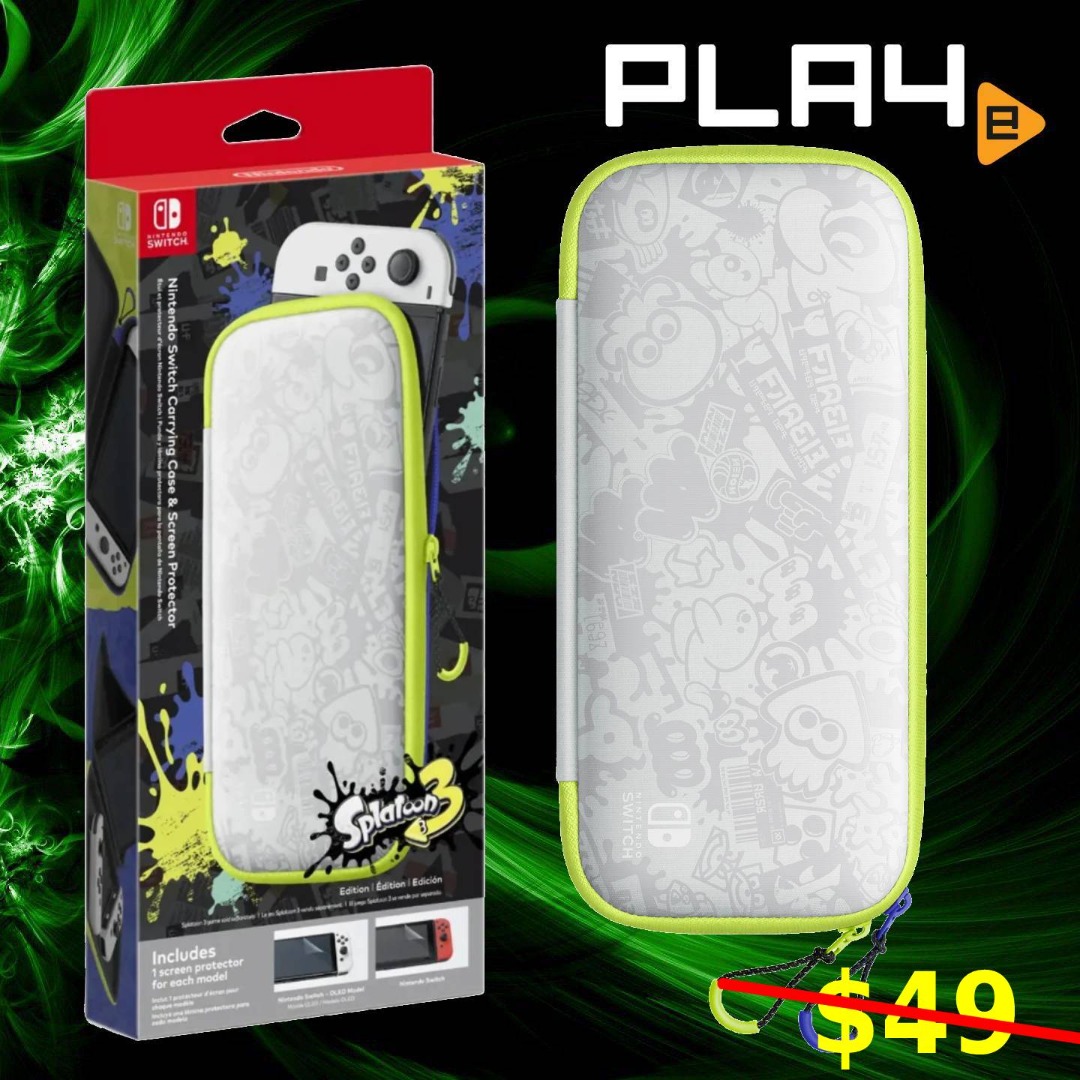 Nintendo Switch Oled Carrying Case & Screen Protector Splatoon 3
