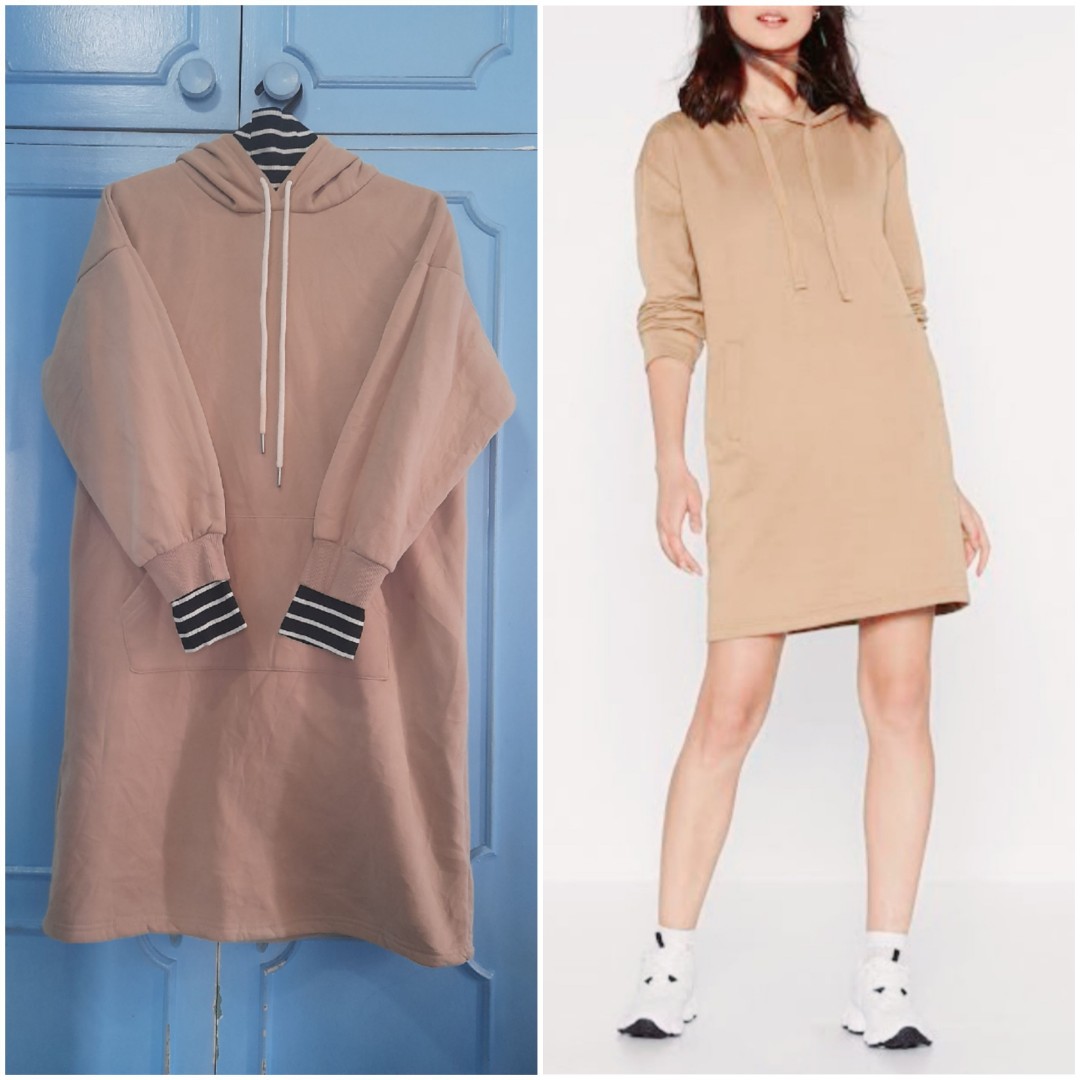 Nude hoodie dress online
