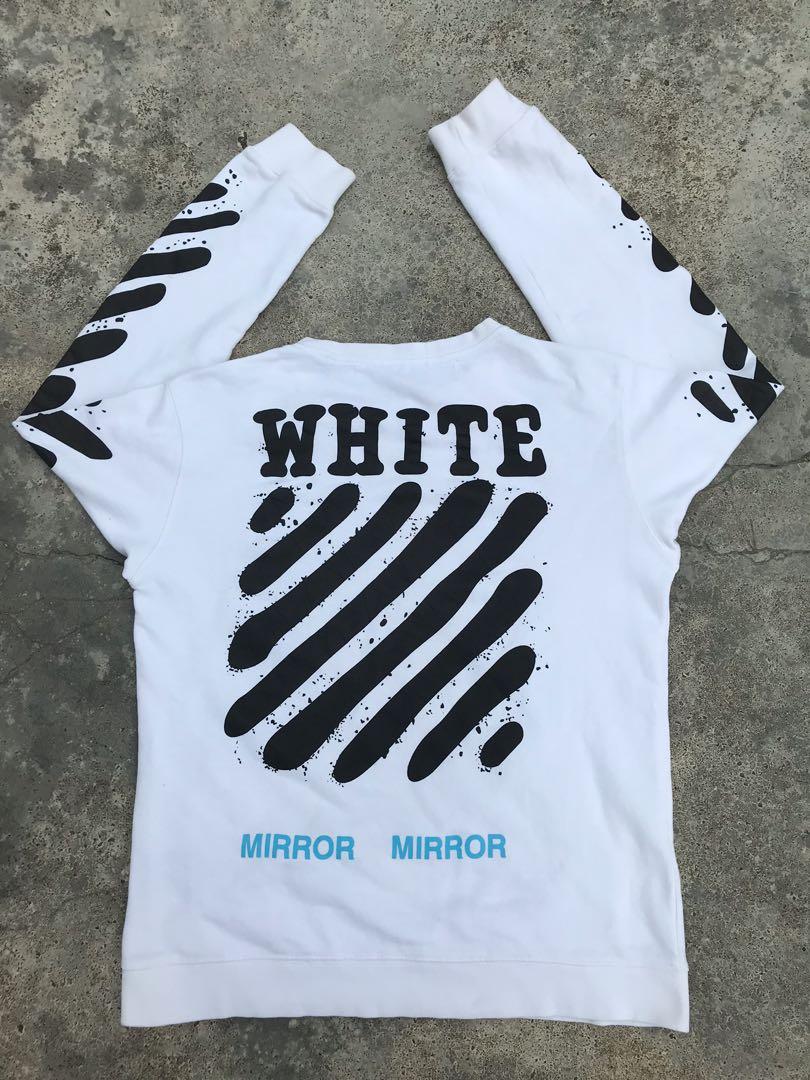 OFF WHITE Mirror Crewneck Sweatshirt White S M Men s Fashion