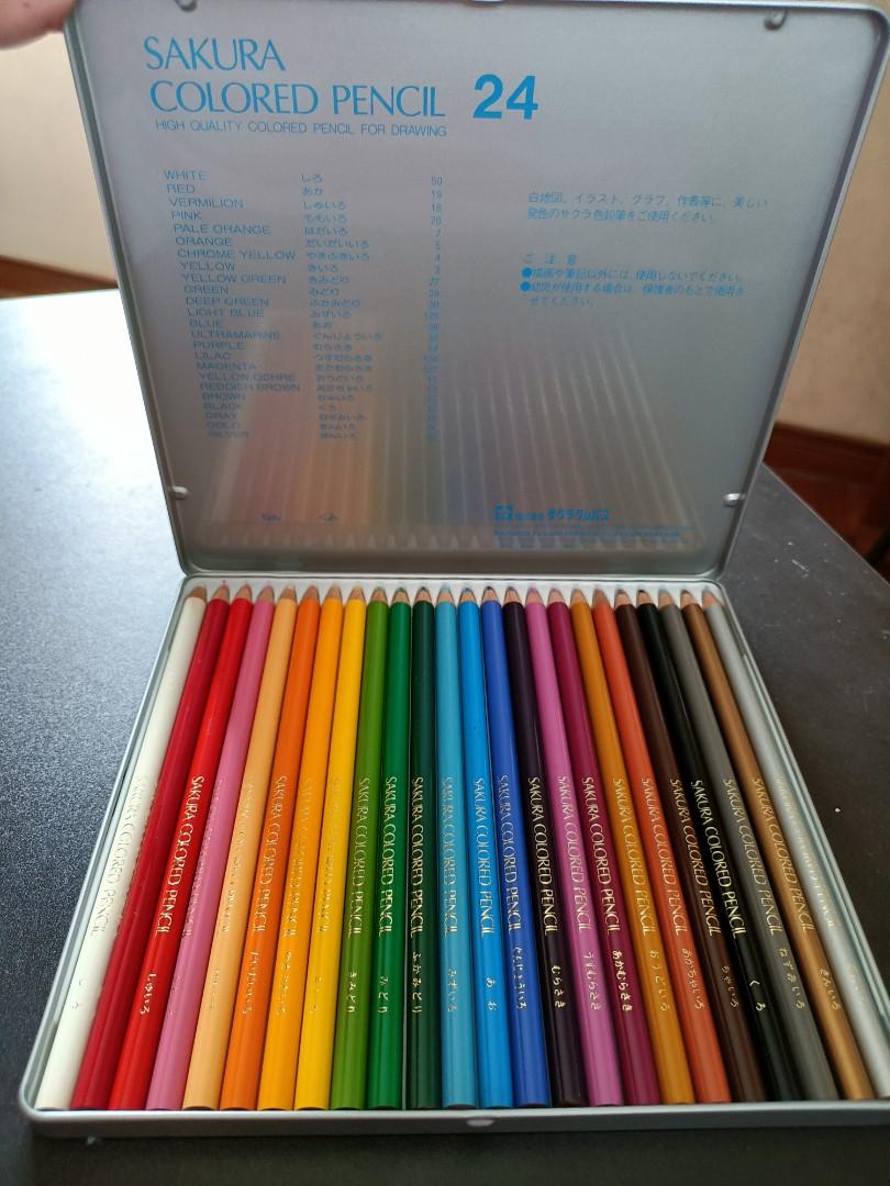 Original Hello Kitty Japan Colored Pencils in Red Tin Can, Hobbies