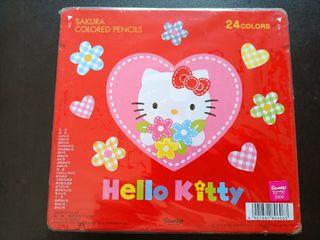 Original Hello Kitty Japan Colored Pencils in Red Tin Can