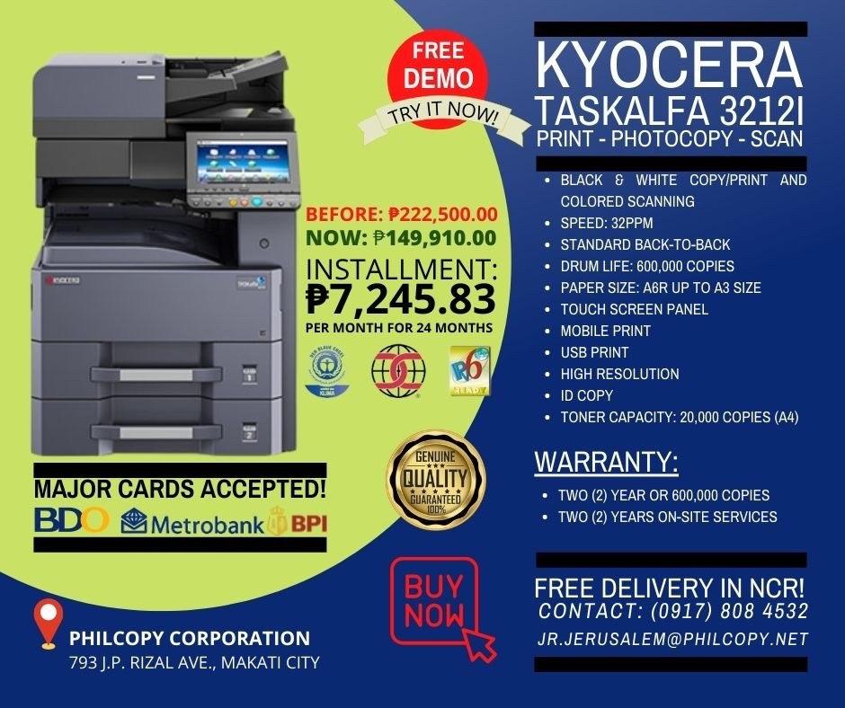 PRINTER PHOTOCOPIER SCANNER (BRAND NEW) KYOCERA TASKALFA 3212I