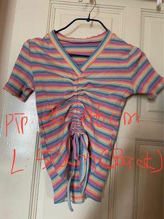 Rainbow stripe crop top