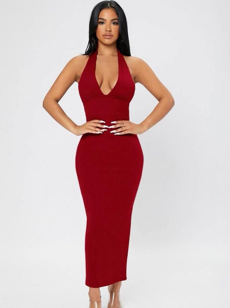 Red bodycon dress for cocktail party dress Women s Fashion