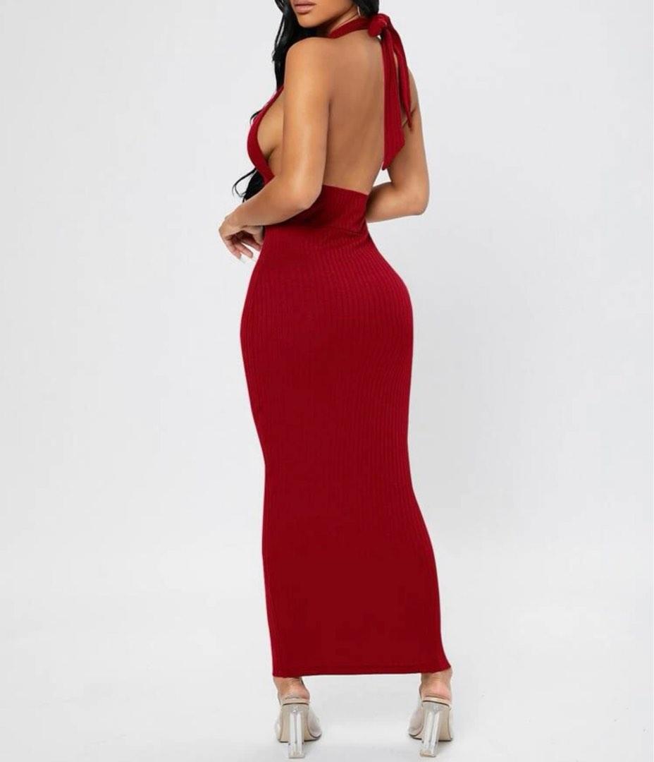 Red bodycon dress for cocktail party dress Women s Fashion