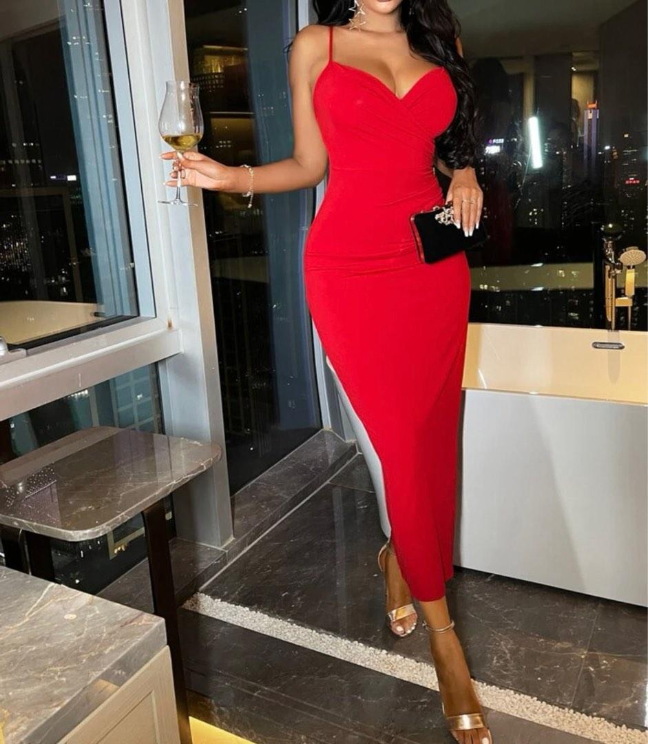 Red cocktail party dress sale