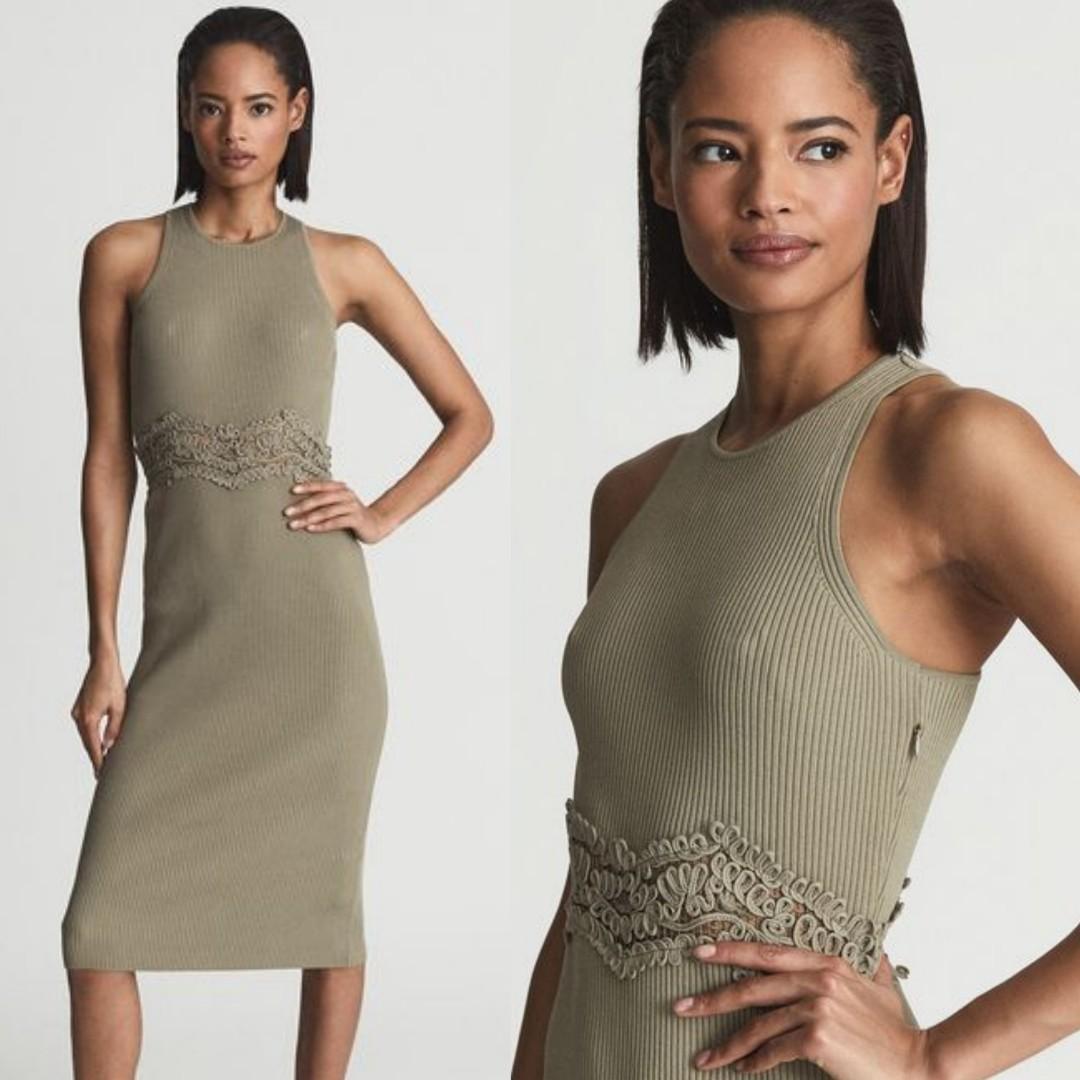 Reiss green 2024 lace dress