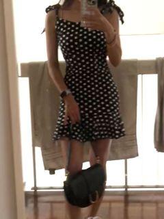 Ribbon Polka Dotted Dress