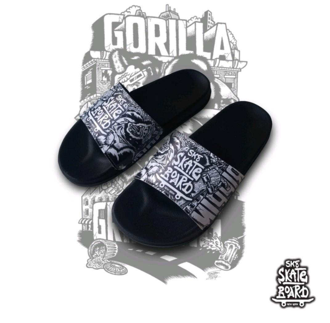 Sandal skateboard sandal pria slop sandal cowok slop Fesyen Pria Sepatu Sandal di Carousell