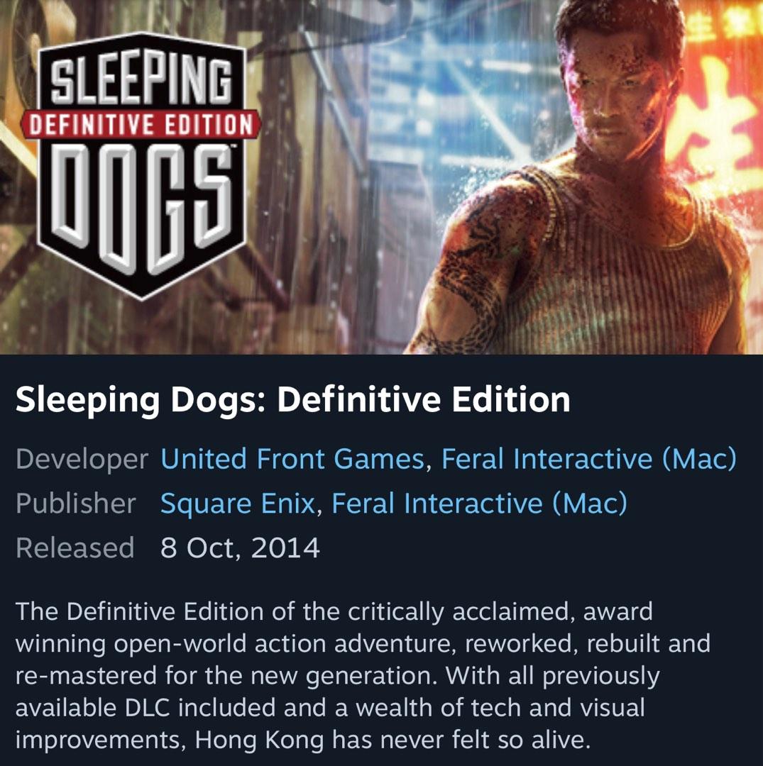 Sleeping Dogs: Definitive Edition- PS4 (Brand New Factory Sealed US  Version) Pla
