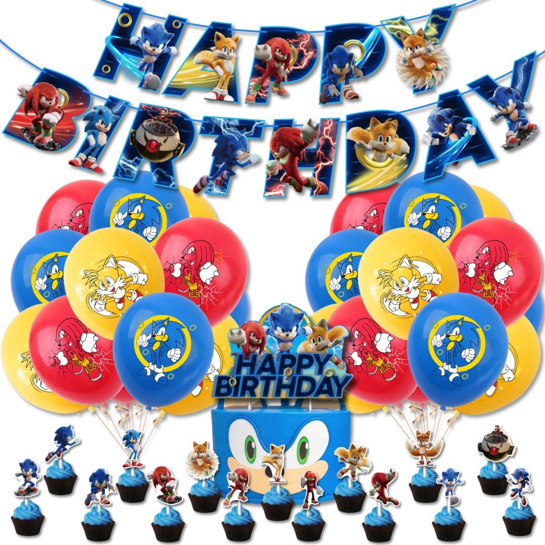Blue Hedgehog Happy Birthday Cake Topper, Hedgehog Birthday Party