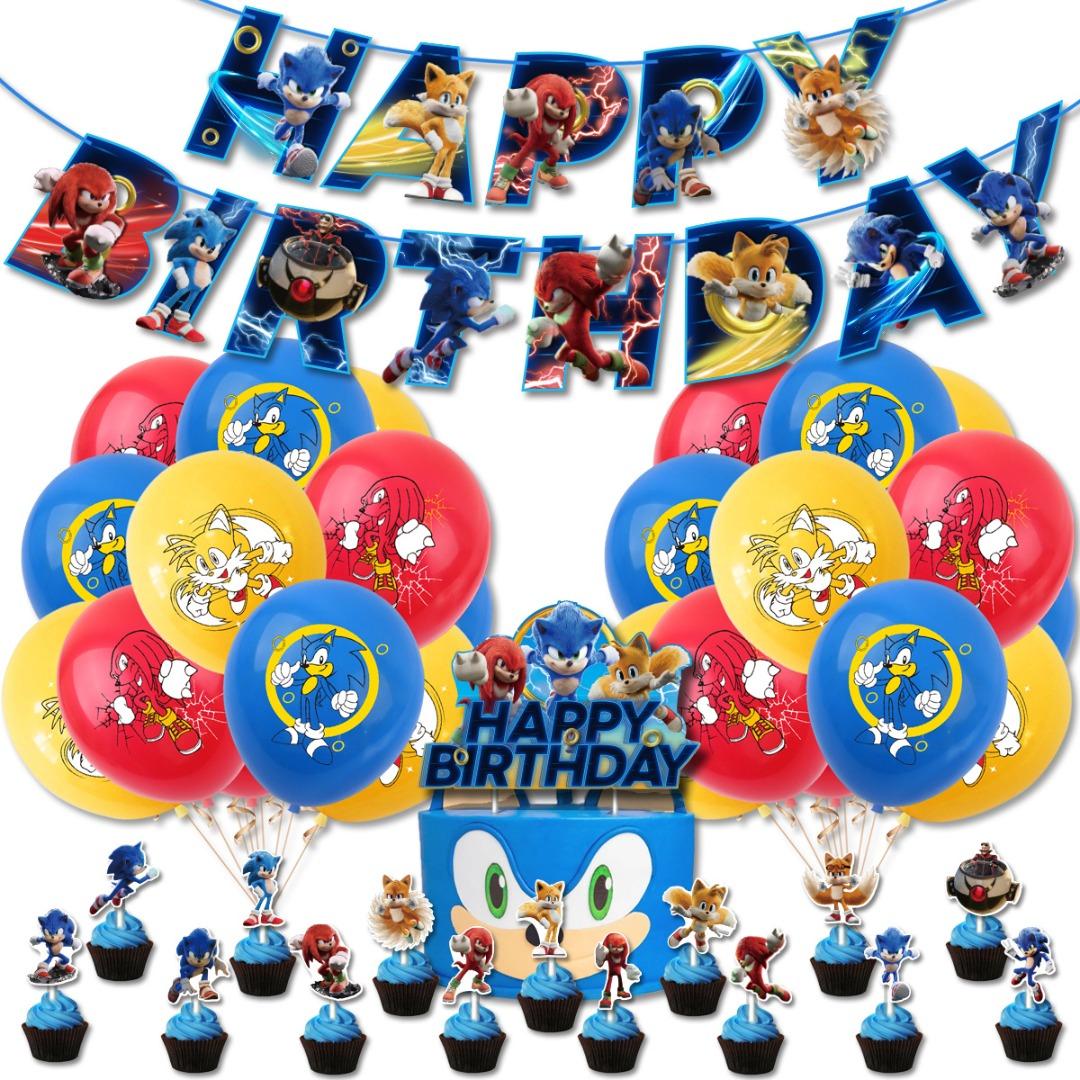 Sonic the Hedgehog Party Decoration Theme Birthday Balloon Banner cake