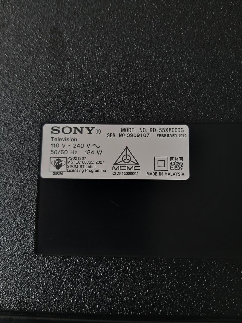 Sony TV KD55X8000G Spare Parts, TV & Home Appliances, TV