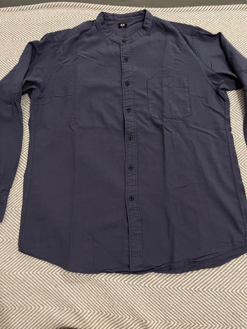 Stand collar Uniqlo XL, Men's Fashion, Tops & Sets, Formal Shirts on ...