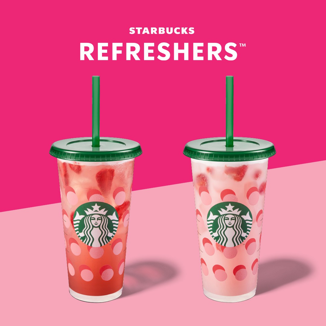 Starbucks Refresher Strawberry Reusable Cold Cup, Furniture & Home