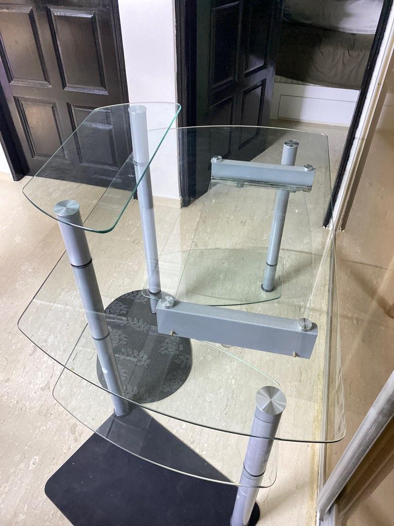 Study computer table (Category: Tables & Sets) located in Singapore. Submitted by is__me (Listing ID 1181071281, Image 1). Description: Tempered glass computer study table With 2 side and pull out keyboard table 120x66x92cm LxBXH.