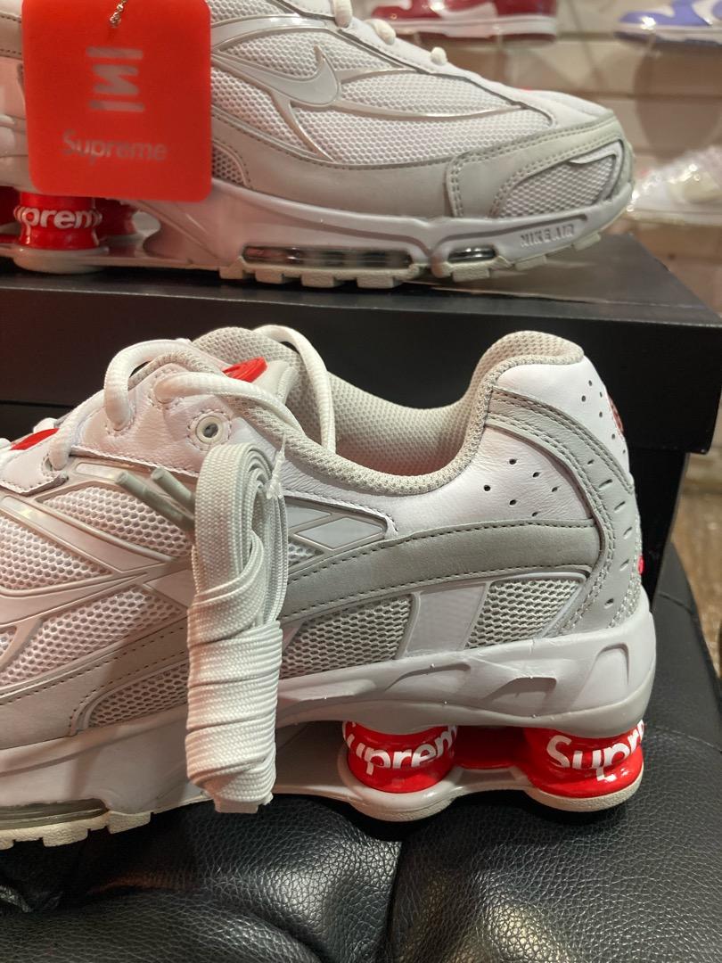 SUPREME x NIKE SHOX RIDE 2 SP WHITE GREY, 男裝, 鞋, 波鞋