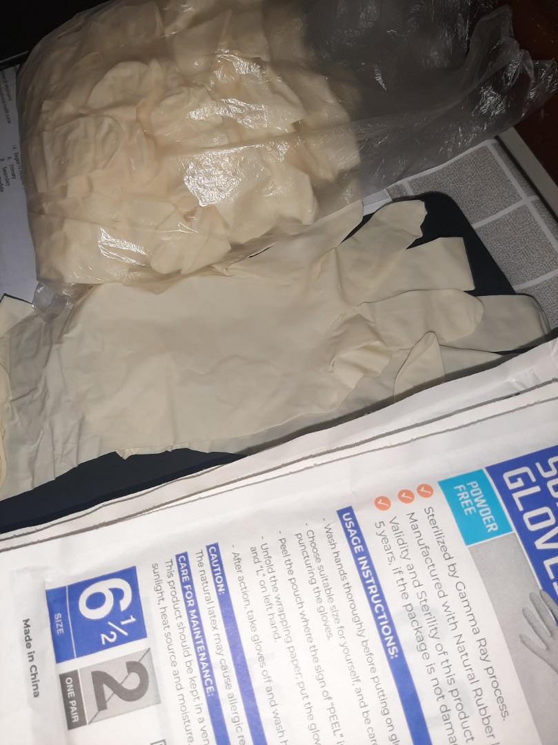 SureGuard Sterile Latex Surgical Gloves size 6 1/2, Health & Nutrition