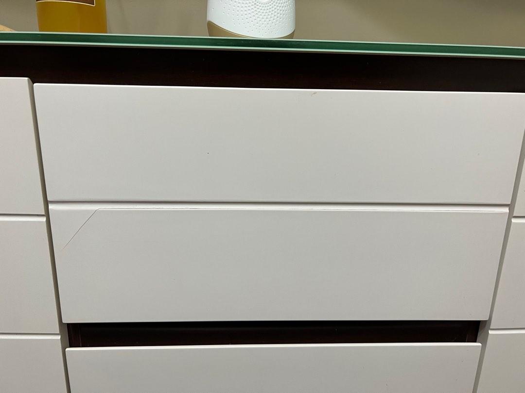 Tempered Glass Top Shoe with Drawers, Furniture & Home Living