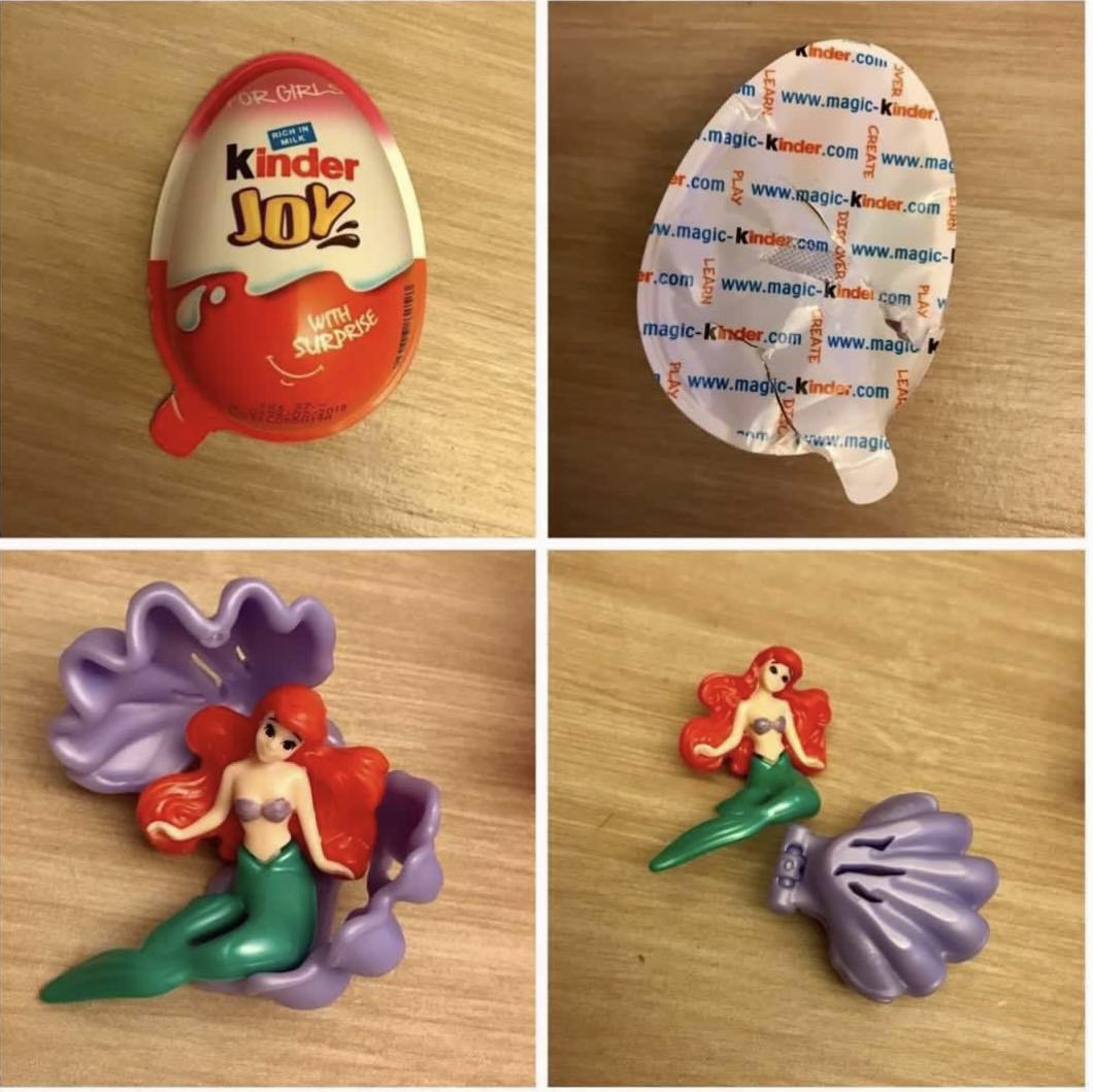 出奇蛋玩具 Kinda Puzzle Toy Mermaid Shell美人魚 活動貝殼 另送隨機迪士尼貼紙兩張 可多次拆完再砌 興趣及遊戲 收藏品及紀念品 明星周邊
