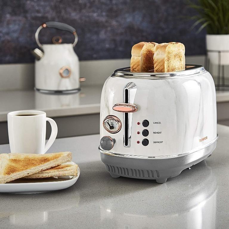 TS. Tower Bottega T20016WMRG 2Slice Toaster, Stainless Steel with