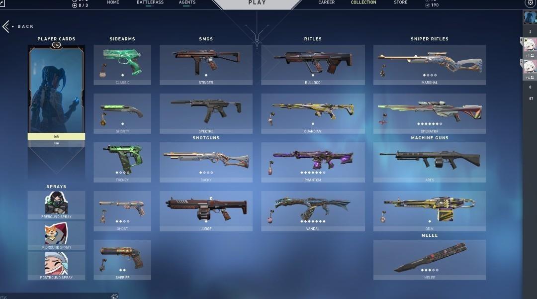 Valorant Arcane Sheriff Bundle 7 premium skins, Video Gaming, Video