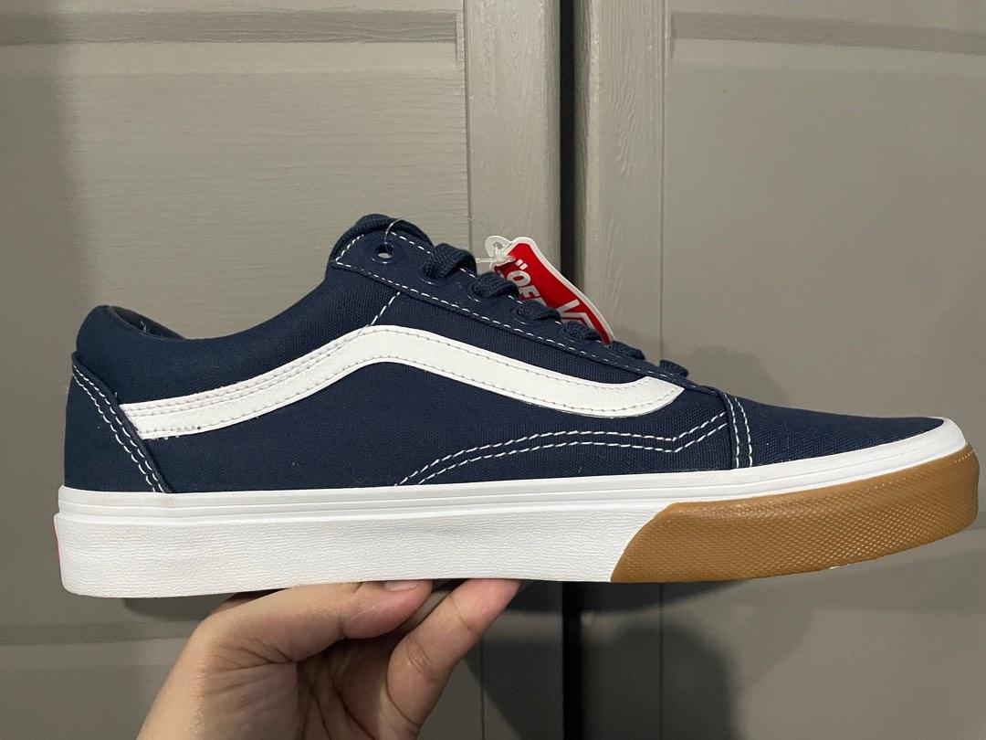 Vans old skool deals gum bumper dress blue