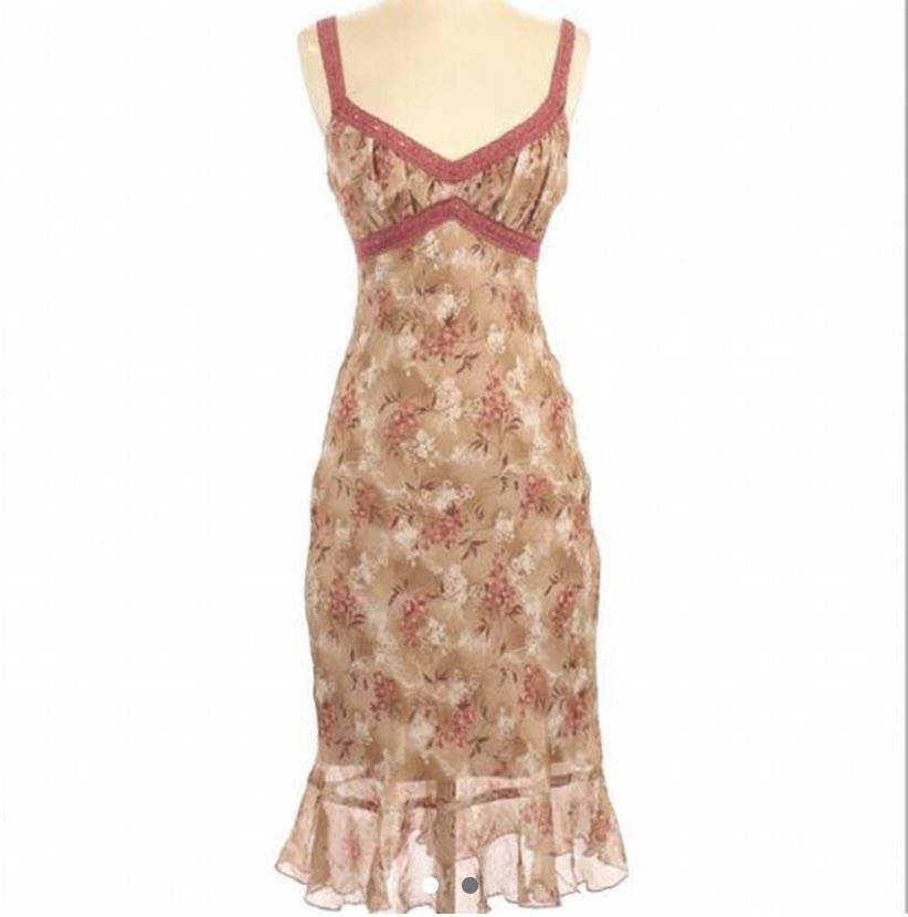 vintage wet seal mesh overlay midi dress