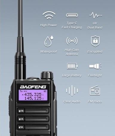 BaoFeng UV-16 Pro Plus+ 10W Professional Grade Dual Band VHF UHF 2 Way Radio Walkie Talkie with USB Type C direct charging. UV16 Not Bao Feng Uv5r or S9 (Category: Walkie-Talkie) located in Singapore. Submitted by DB_Distributors (Listing ID 1180993924, Image 3). Description: <<We are an official retailer of BaoFeng products, so all colours of Bao Feng UV-16 Pro Plus + walkies are in stock, get them today! >> Upgraded model - not to be confused w
