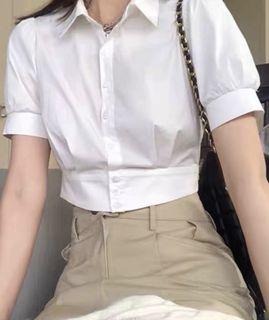 White cropped blouse