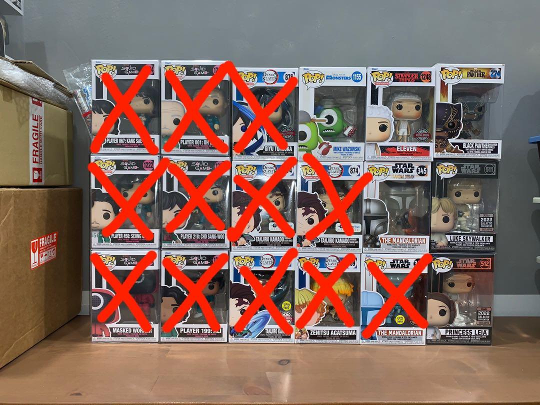 WTS! Squid Game, Demon Slayer, Star Wars, Mandalorian, Stranger Things  Funko Pop Clearence| For Sale| Downsizing, Hobbies & Toys, Collectibles &  Memorabilia, Fan Merchandise on Carousell