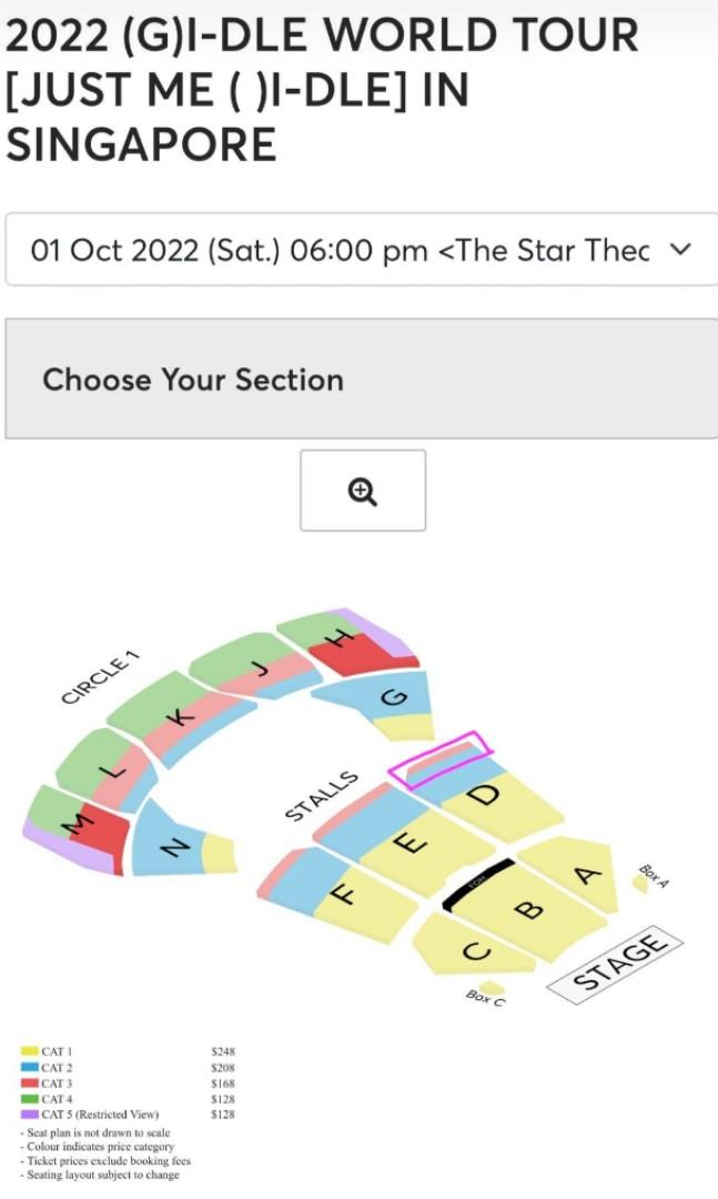 2 Official GIDLE Concert Tickets, D SECTION CAT 3 (Seats side by side