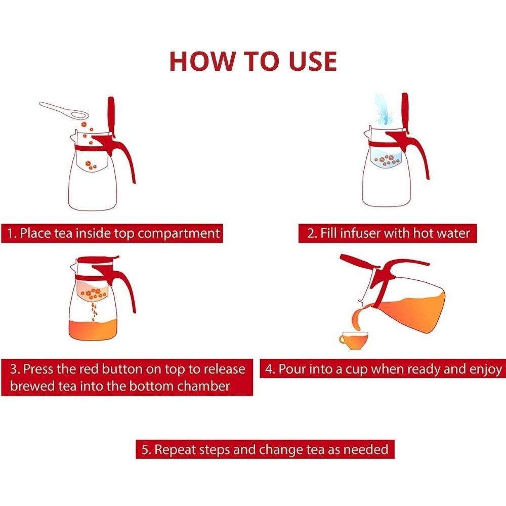 750ml/1L Glass Teapot / Glass Tea Pot Tea Brewer with Removable Infuser