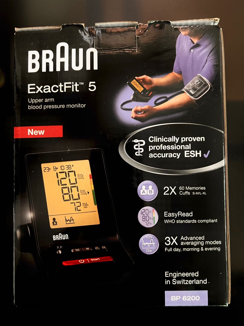 血壓計 Braun blood pressure monitor Exactfit5, 健康及營養食用品, 健康監測儀和體重秤