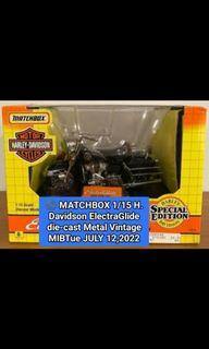 ©️ MBX 1/15 MATCHBOX HARLEY-DAVIDSON motorcycle ElectricGlide Special Edition Die-cast Metal MIB vintage Tue JULY 12,2022
