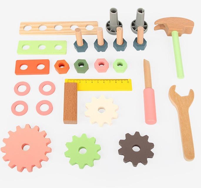 [ SG stock] Wooden Tool Bench | Kids Pretend play toy set | Tool box ...
