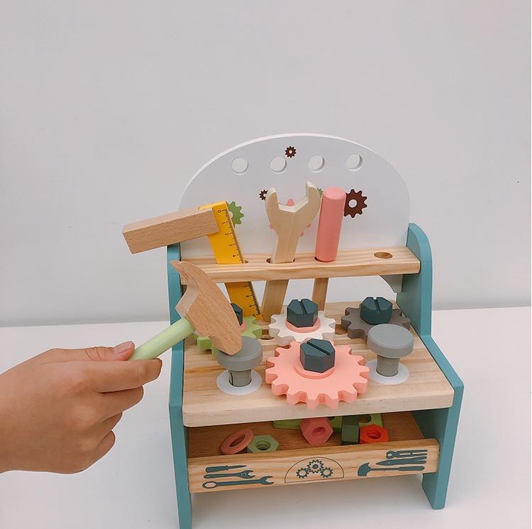 [ SG stock] Wooden Tool Bench | Kids Pretend play toy set | Tool box ...