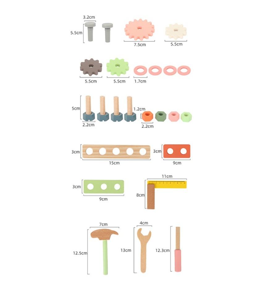 [ SG stock] Wooden Tool Bench | Kids Pretend play toy set | Tool box ...