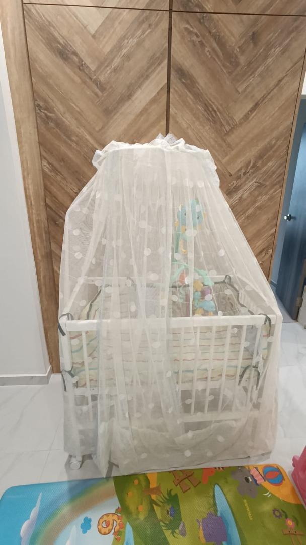 Baby cot mosquito net with stand, Babies & Kids, Baby Nursery & Kids
