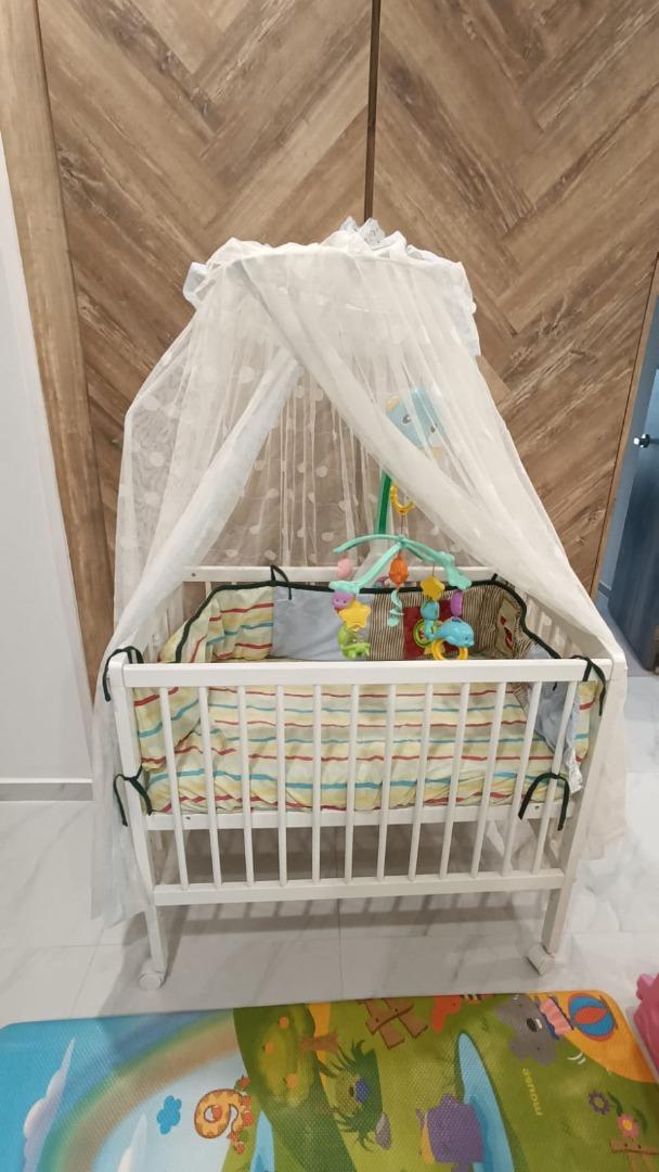 Baby cot mosquito net with stand, Babies & Kids, Baby Nursery & Kids