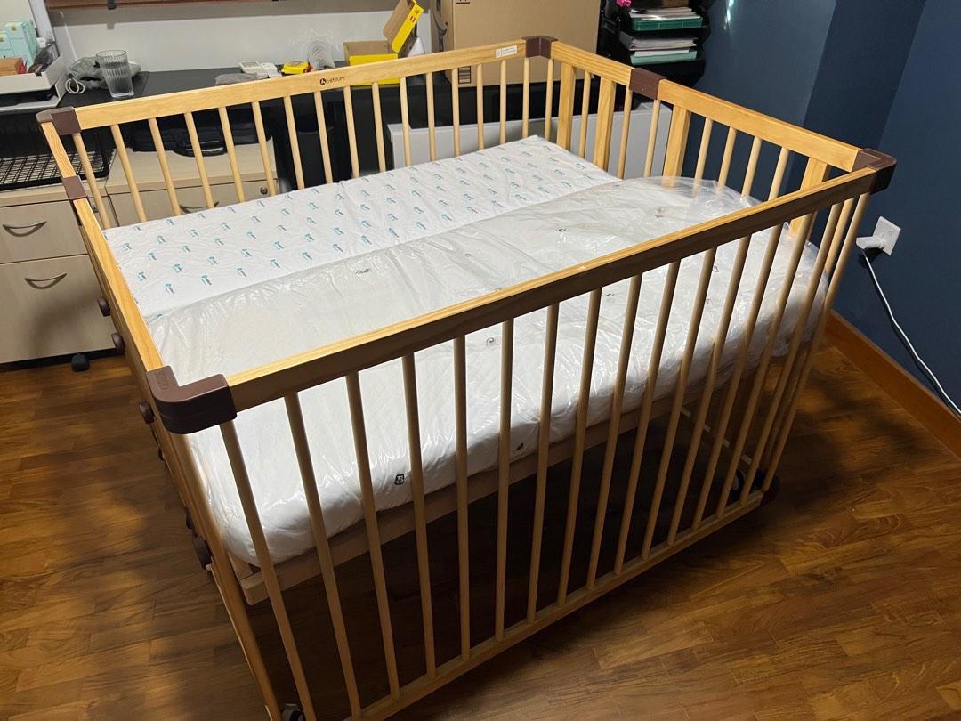 Beblum Convertible Lavo 5+ Lavo 3 Cot and Mattress Bundle, Babies