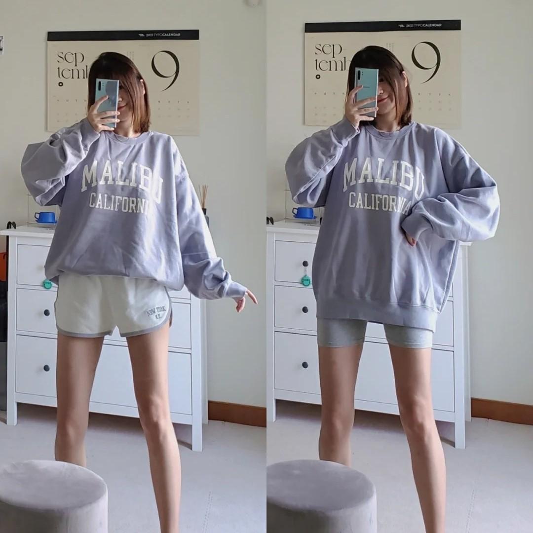 BNWOT Brandy Melville Erica Malibu California Sweatshirt periwinkle sweater pullover christy carla oversized fit john galt Women s Fashion Tops Longsleeves on Carousell