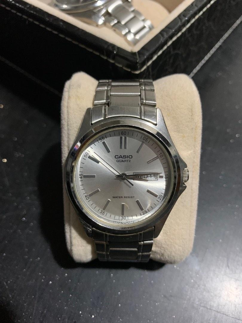 Casio Waterproof Stainless Steel Mens White Analog, Men's Fashion ...