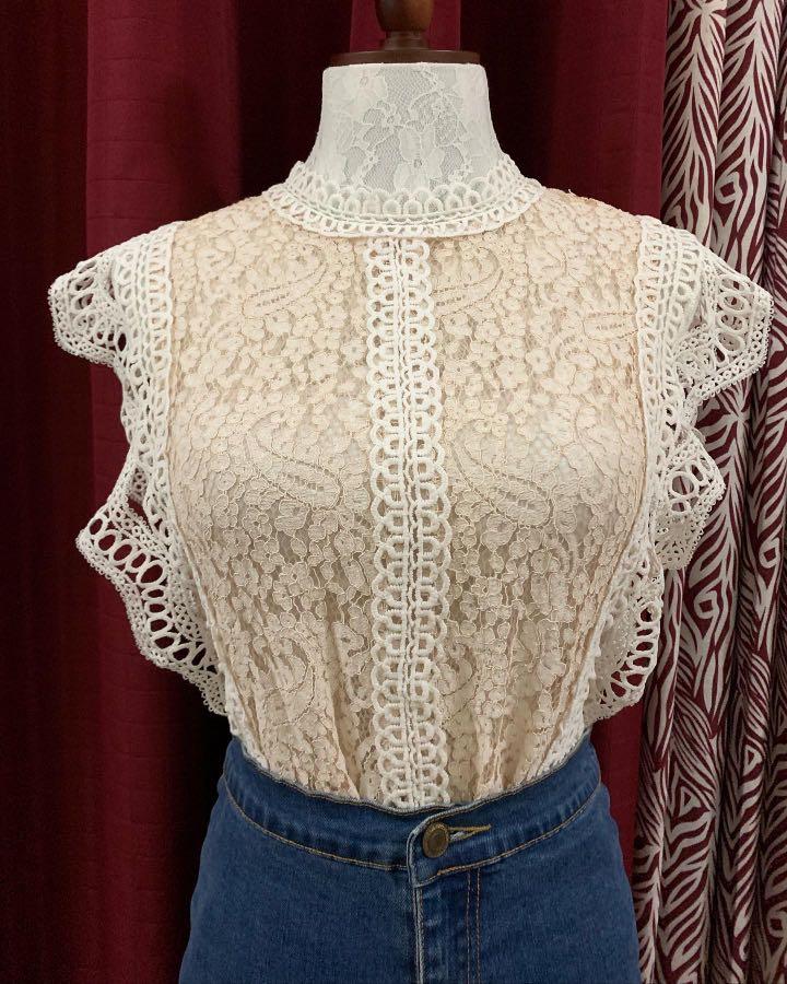 Cream top, Women's Fashion, Tops, Blouses on Carousell