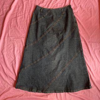 denim midi skirt