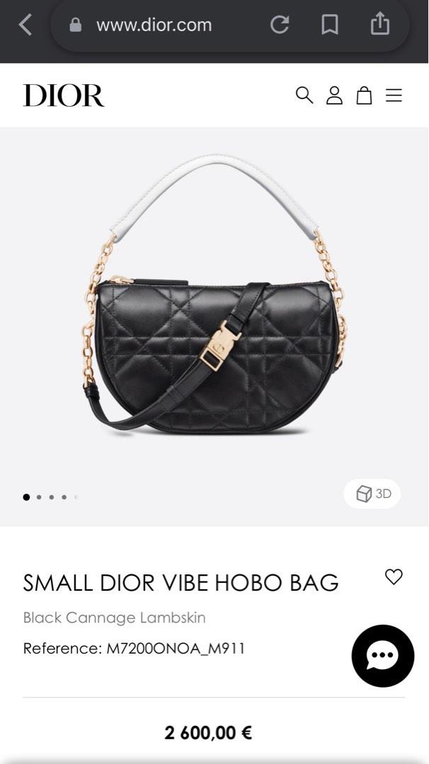 SMALL DIOR VIBE HOBO BAG - BNWT - RRP$ 2,970 USD