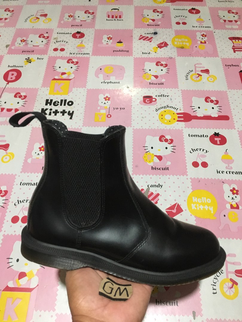 Dr. Martens Flora Chelsea Boots, Size 5, Side Gore Women's 24.0cm genuine leather black type Vintage Second Hand