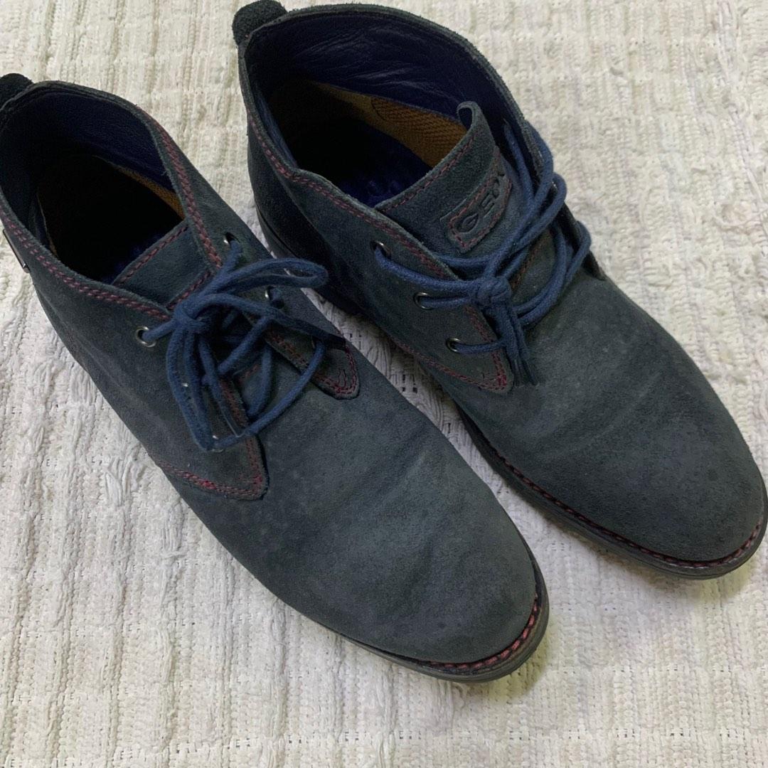 E42 GEOX amphibiox suede navy blue high cut boot shoe Men s