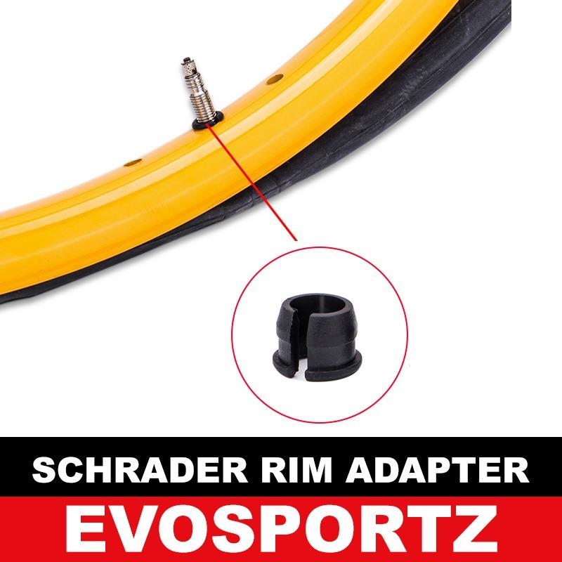 EvoSportz Schrader Rim Adapter Schrader to Presta Rim Rim Converter