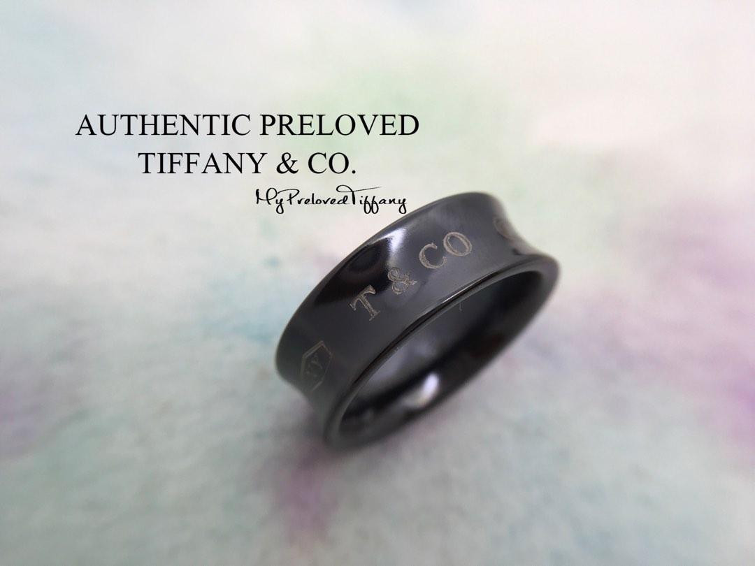 Excellent Authentic Tiffany Co. 1837 Titanium Medium Ring Size 6.5
